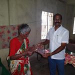 DR.S.RAJENDRAN AINP President Provided sarees for old people at Old age home