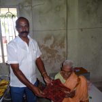 DR.S.RAJENDRAN AINP President Provided sarees for old people at Old age home