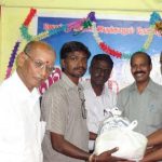 DR.S.RAJENDRAN AINP PRESIDENT Provided rice for Association Members families During flood