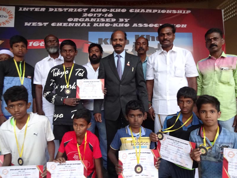 DR.S.RAJENDRAN AINP PRESIDENT at Avichi school as VIP For Inter District kho-kho Championship