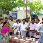 DR.S.RAJENDRAN AINP President aliong with V.N.RAVI Virugambakkam MLA Distributed Nilavembu kazhayam to people at saligramam library which was financed by ALL INDIA NEWSPAPER EDITORS AND PUBLISHERS ASSOCIATION