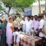 DR.S.RAJENDRAN AINP President aliong with V.N.RAVI Virugambakkam MLA Distributed Nilavembu kazhayam to people at saligramam library which was financed by ALL INDIA NEWSPAPER EDITORS AND PUBLISHERS ASSOCIATION